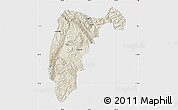 Shaded Relief Map of Changning, single color outside