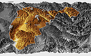 Physical Panoramic Map of Changning, desaturated