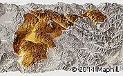 Physical Panoramic Map of Changning, lighten, semi-desaturated