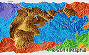 Physical Panoramic Map of Changning, political outside