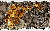 Physical Panoramic Map of Changning, semi-desaturated