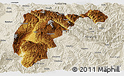 Physical Panoramic Map of Changning, shaded relief outside