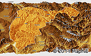 Political Panoramic Map of Changning, physical outside
