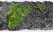 Satellite Panoramic Map of Changning, desaturated