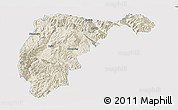 Shaded Relief Panoramic Map of Changning, single color outside