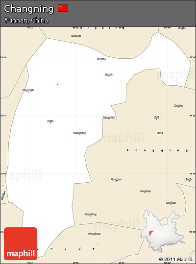 Classic Style Simple Map of Changning