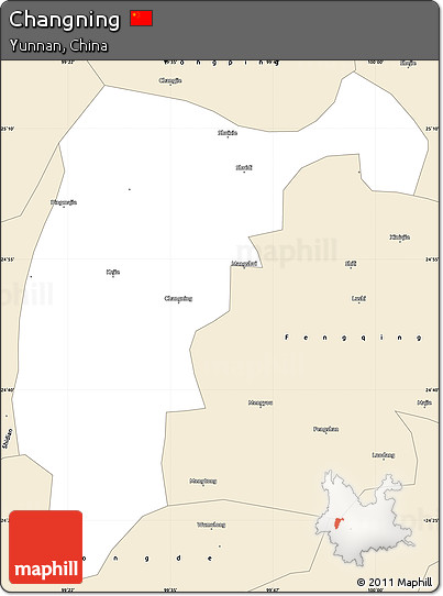 Classic Style Simple Map of Changning