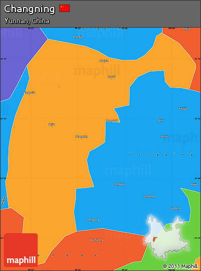 Political Simple Map of Changning