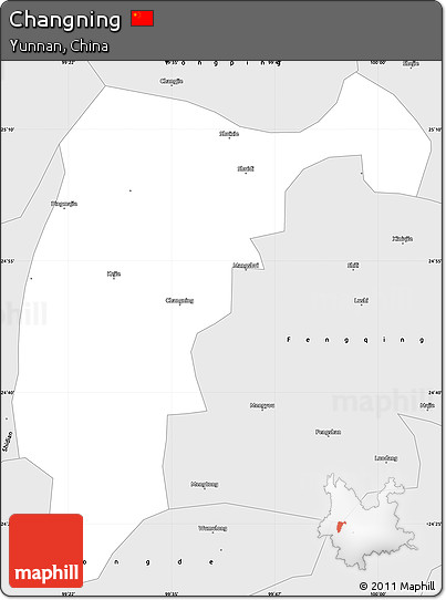 Silver Style Simple Map of Changning