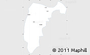 Silver Style Simple Map of Changning, single color outside