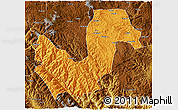 Political 3D Map of Chuxiong, physical outside