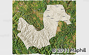 Shaded Relief 3D Map of Chuxiong, satellite outside