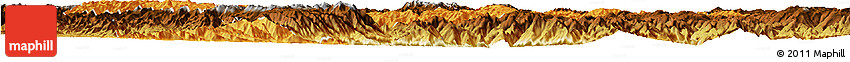 Political Horizon Map of Chuxiong, physical outside
