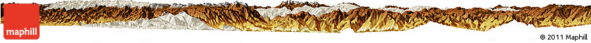 Shaded Relief Horizon Map of Chuxiong, physical outside Shaded Relief Horizon Map of Chuxiong, physical outside