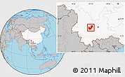 Gray Location Map of Chuxiong, highlighted country