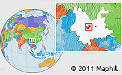 Political Location Map of Chuxiong, highlighted parent region