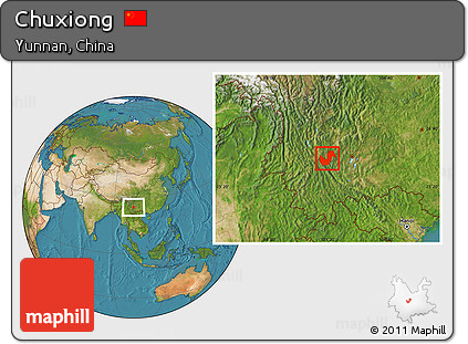 Satellite Location Map of Chuxiong