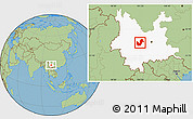 Savanna Style Location Map of Chuxiong, highlighted parent region