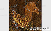 Physical Map of Chuxiong, darken
