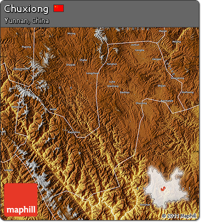Physical Map of Chuxiong