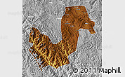 Physical Map of Chuxiong, lighten, desaturated