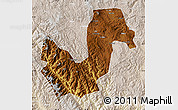 Physical Map of Chuxiong, lighten