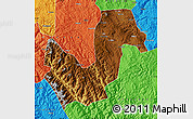 Physical Map of Chuxiong, political outside