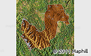 Physical Map of Chuxiong, satellite outside