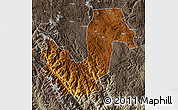 Physical Map of Chuxiong, semi-desaturated