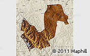Physical Map of Chuxiong, shaded relief outside