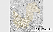 Shaded Relief Map of Chuxiong, desaturated