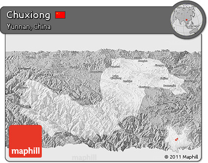 Gray Panoramic Map of Chuxiong