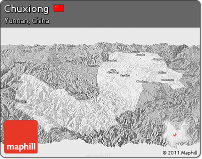 Gray Panoramic Map of Chuxiong