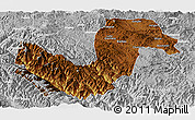 Physical Panoramic Map of Chuxiong, lighten, desaturated