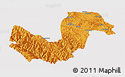 Political Panoramic Map of Chuxiong, cropped outside