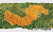 Political Panoramic Map of Chuxiong, satellite outside