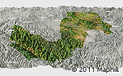 Satellite Panoramic Map of Chuxiong, lighten, semi-desaturated