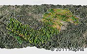 Satellite Panoramic Map of Chuxiong, semi-desaturated