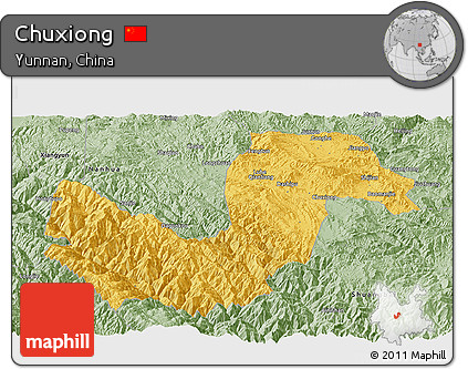 Savanna Style Panoramic Map of Chuxiong