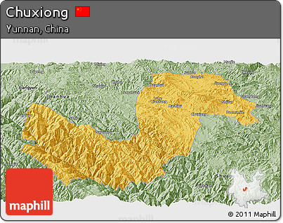 Savanna Style Panoramic Map of Chuxiong