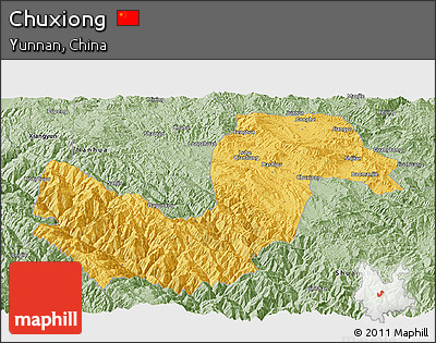 Savanna Style Panoramic Map of Chuxiong