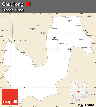 Classic Style Simple Map of Chuxiong