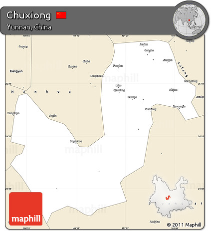 Classic Style Simple Map of Chuxiong