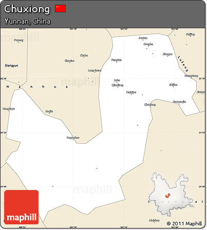 Classic Style Simple Map of Chuxiong