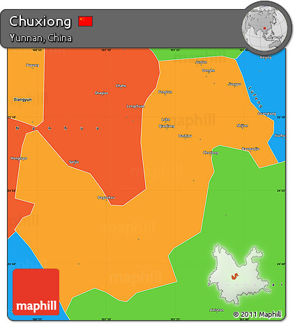 Political Simple Map of Chuxiong