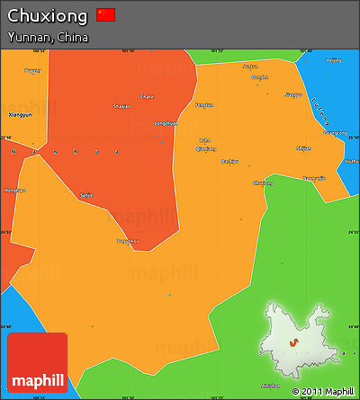 Political Simple Map of Chuxiong