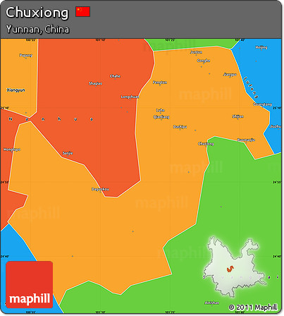 Political Simple Map of Chuxiong