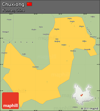 Savanna Style Simple Map of Chuxiong