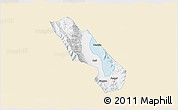 Classic Style 3D Map of Dali, single color outside