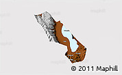 Physical 3D Map of Dali, cropped outside